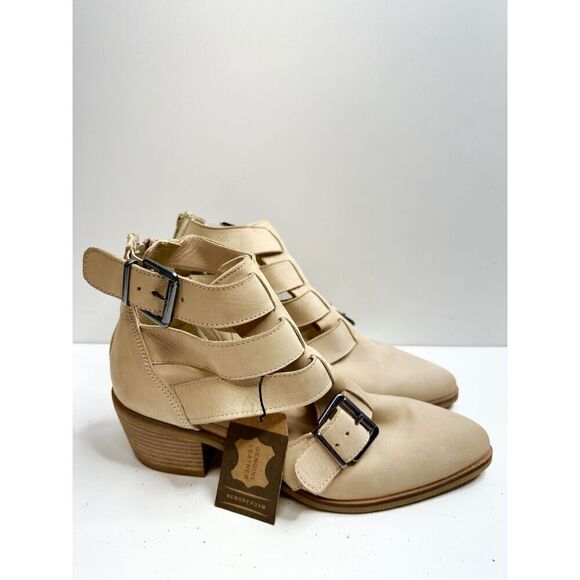 Crevo Boots Womens Size 7.5 Tan Leather Jessamine Low Block Heel Booties NEW - Picture 2 of 11